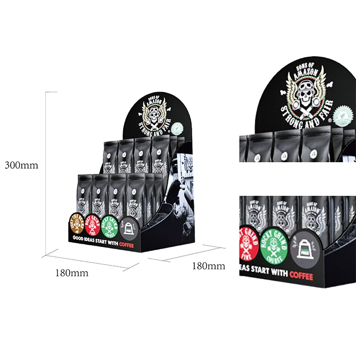 PVC Countertop Display Stand For Coffee Beans